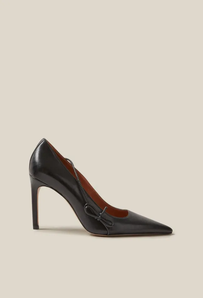 Claudie Pierlot Black Leather Heels Women Sandals Pumps And Mules Claudie Pierlot Black Leather Heels Women Sandals Pumps And Mules