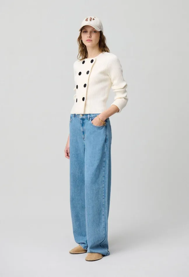 Claudie Pierlot Buttoned WoolBlend Cardigan Ecru Women Knitwear And Cardigans