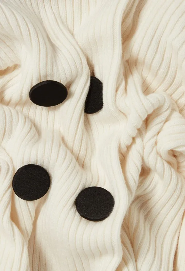Claudie Pierlot Buttoned WoolBlend Cardigan Ecru Women Knitwear And Cardigans Claudie Pierlot Buttoned WoolBlend Cardigan Ecru Women Knitwear And Cardigans