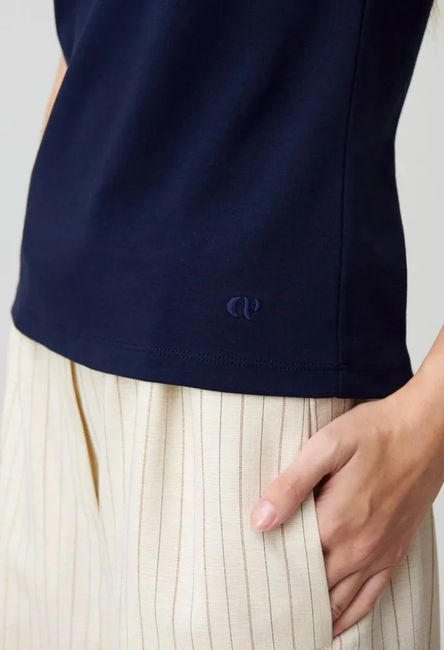 Claudie Pierlot Cp Cotton TShirt Navy Women TShirts Claudie Pierlot Cp Cotton TShirt Navy Women TShirts