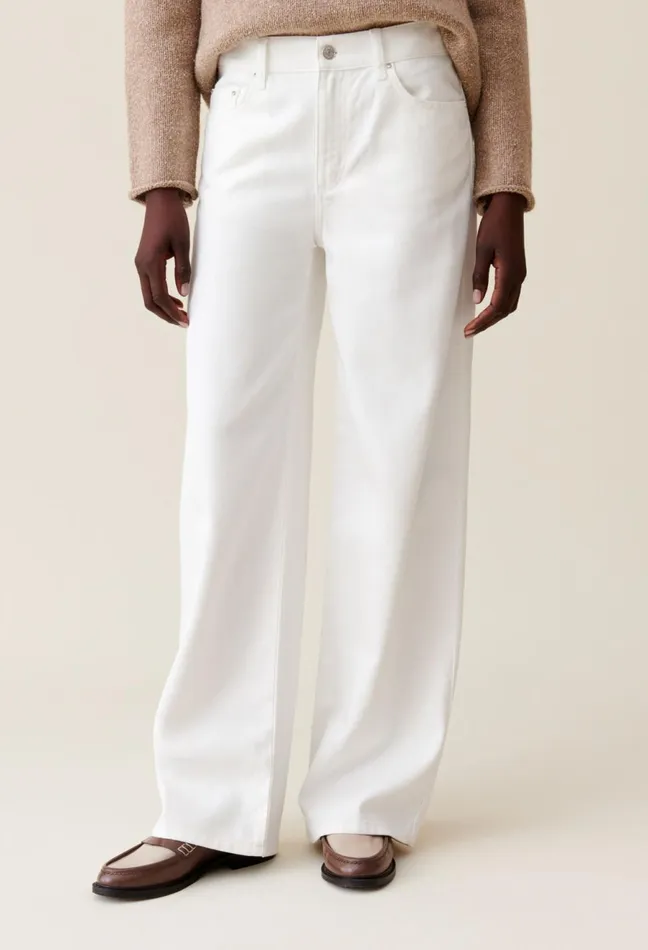 Claudie Pierlot Ecru Michel Baggy Straight Jeans Women Jeans And Trousers