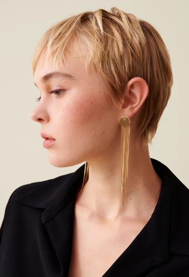 Claudie Pierlot Gold Cascade Earrings Women Jewellery And Scrunchies