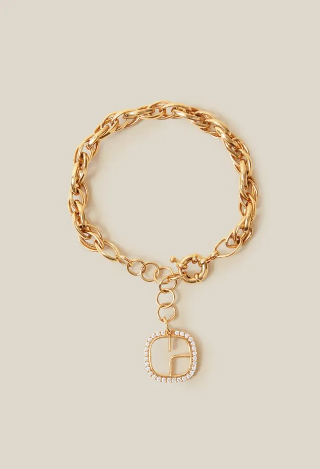 Claudie Pierlot Gold Chain Bracelet With Cp Logo Light Gold Women Jewellery And Scrunchies
