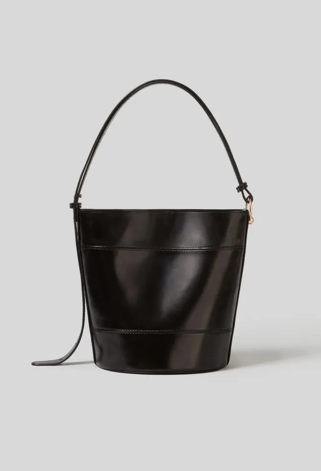Claudie Pierlot Leather Bucket Bag Black Women Shoulder Bags Claudie Pierlot Leather Bucket Bag Black Women Shoulder Bags