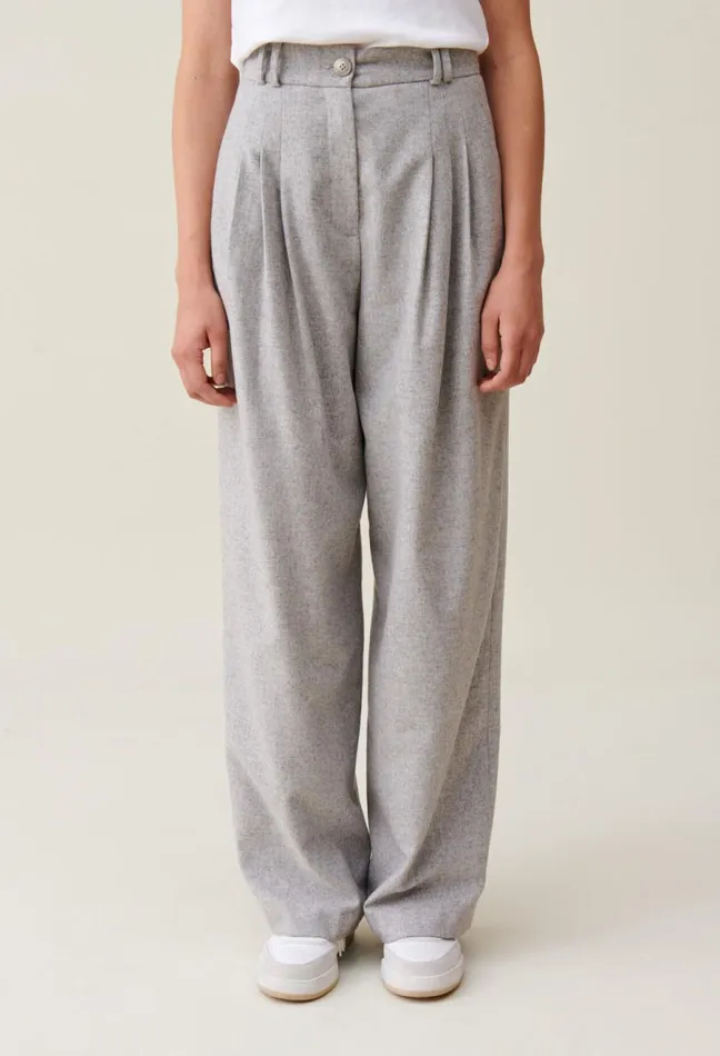 Claudie Pierlot Light Grey WideKnit Trousers Light Grey Women Jeans And Trousers