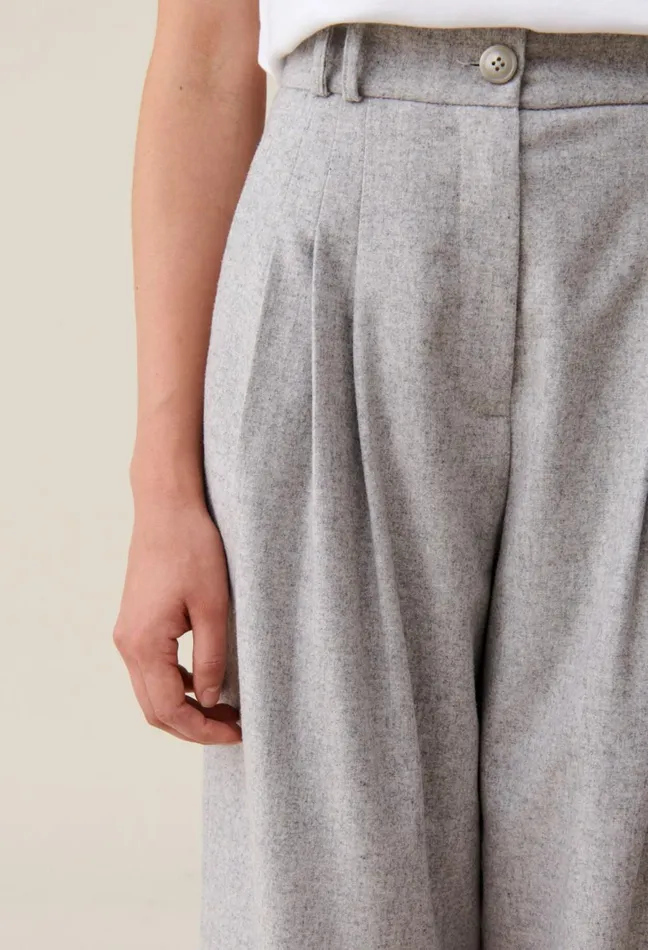 Claudie Pierlot Light Grey WideKnit Trousers Light Grey Women Jeans And Trousers Claudie Pierlot Light Grey WideKnit Trousers Light Grey Women Jeans And Trousers