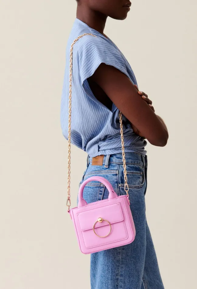 Claudie Pierlot Mini Anouck Smooth Leather Bag Pink Women Small Bags