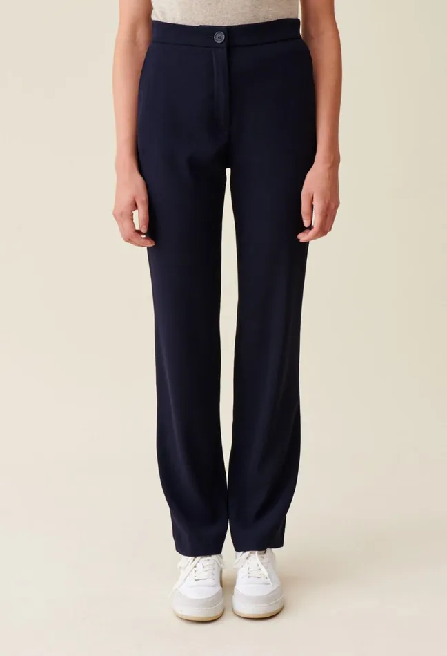 Claudie Pierlot Navy Blue Suit Trousers Women Jeans And Trousers