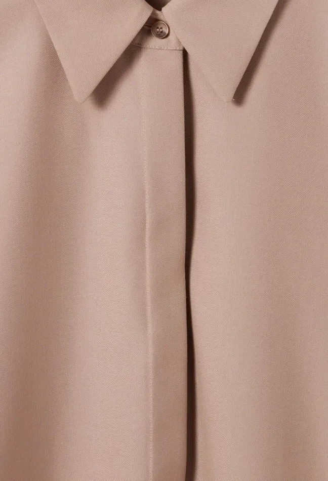 Claudie Pierlot Pleated Oversized Shirt Beige Women Tops And Shirts Claudie Pierlot Pleated Oversized Shirt Beige Women Tops And Shirts