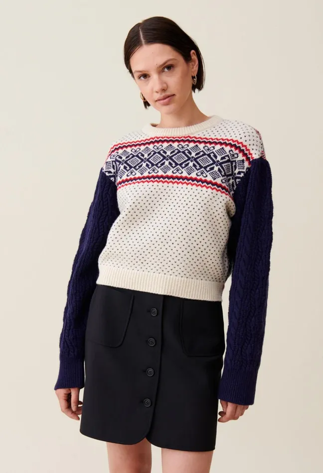 Claudie Pierlot RoundNeck Patterned Jumper Multicolored Women Knitwear And Cardigans