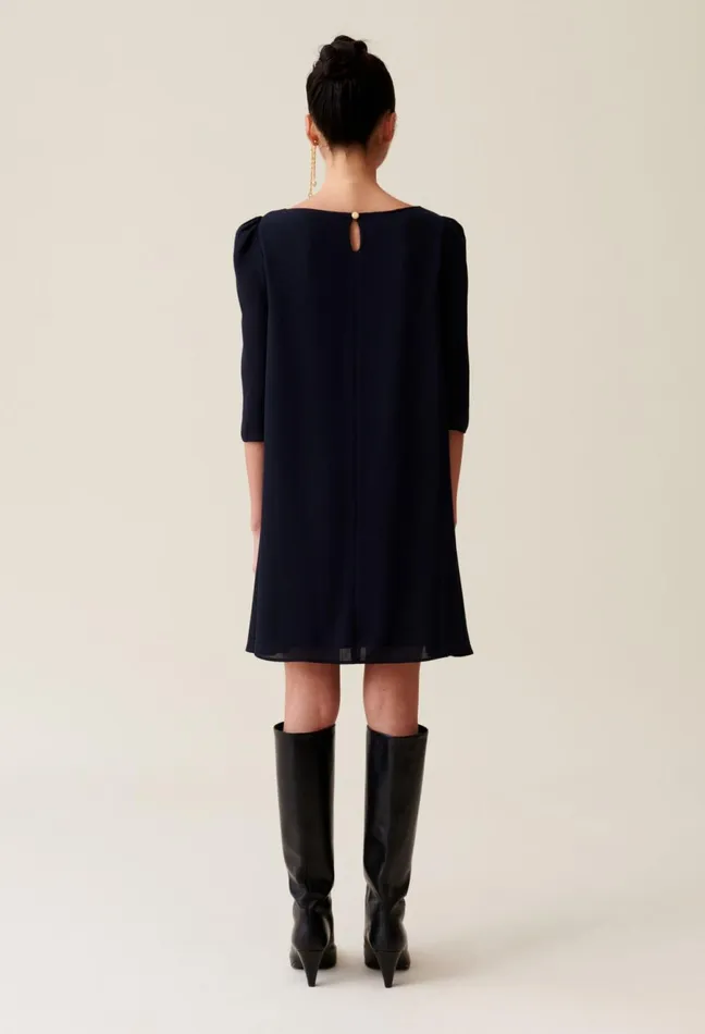 Claudie Pierlot Short Rififi Dress Navy Women Dresses Claudie Pierlot Short Rififi Dress Navy Women Dresses