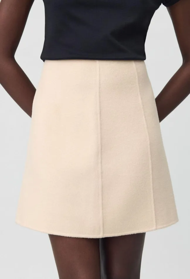 Claudie Pierlot Straight Mini Skirt Beige Women Skirts And Shorts