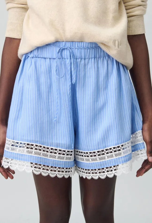 Claudie Pierlot Striped Lace Shorts Dualcolor Women Skirts And Shorts