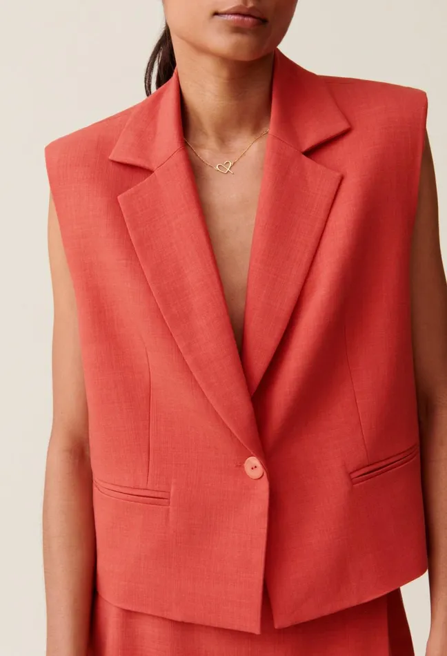 Claudie Pierlot Terracotta Tailored Jacket Terracotta Women Blazers Claudie Pierlot Terracotta Tailored Jacket Terracotta Women Blazers