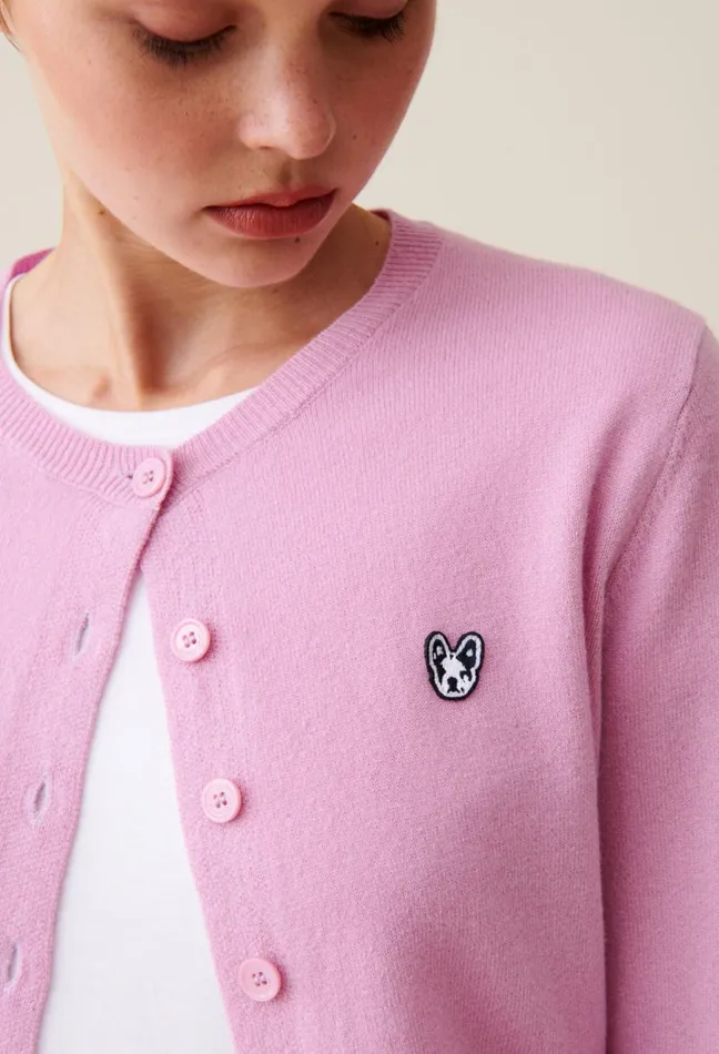 Claudie Pierlot Toto Jean Wool Cardigan Pale Pink Women Knitwear And Cardigans