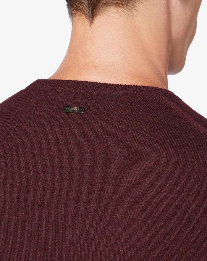 Corneliani Knitwear Wool And Cashmere Crew Neck In Burgundy 8211 Men