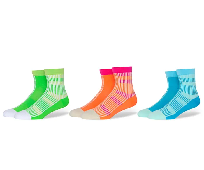 CrocsSocks Split Stripe Ankle Limeade Multi MenWomen Crocs Socks