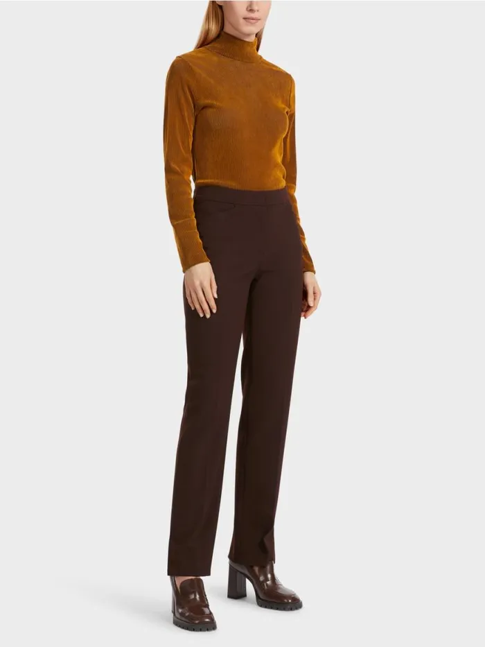 Damen Marc Cain Hosen StretchPants FENDOU Mit Bgelfalte Dark Wood