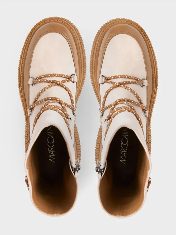Damen Marc Cain Schuhe Boot Mit Geriffelter Sohle Dark Camel
