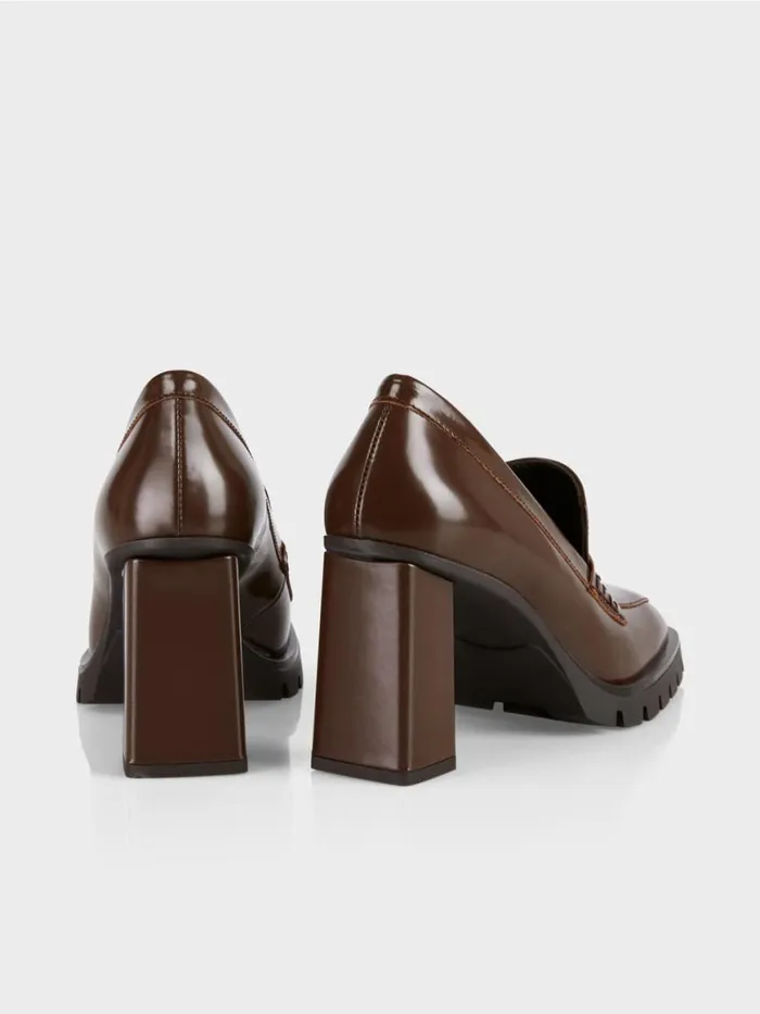 Damen Marc Cain Schuhe Pumps Mit Blockabsatz Dark Wood