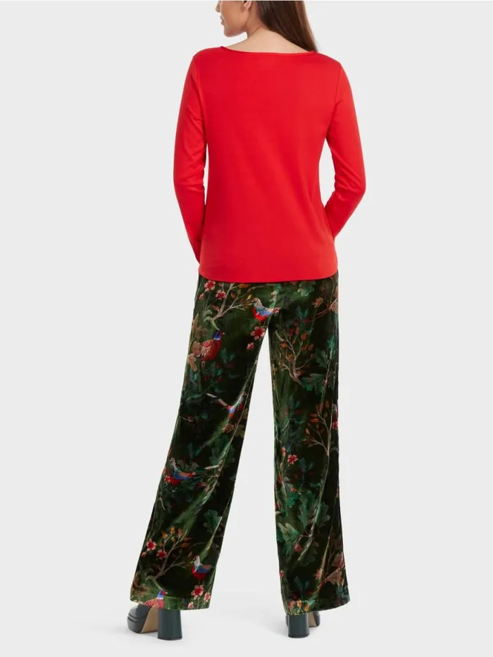 Damen Marc Cain Shirts and Tops Elegantes Longsleeve Bright Fire Red