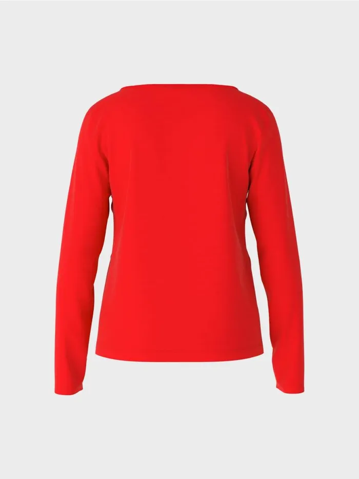 Damen Marc Cain Shirts and Tops Elegantes Longsleeve Bright Fire Red