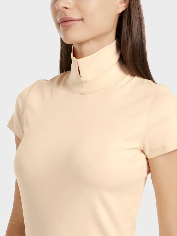 Damen Marc Cain Shirts and Tops Hochgeschlossenes TShirt Dark Cream