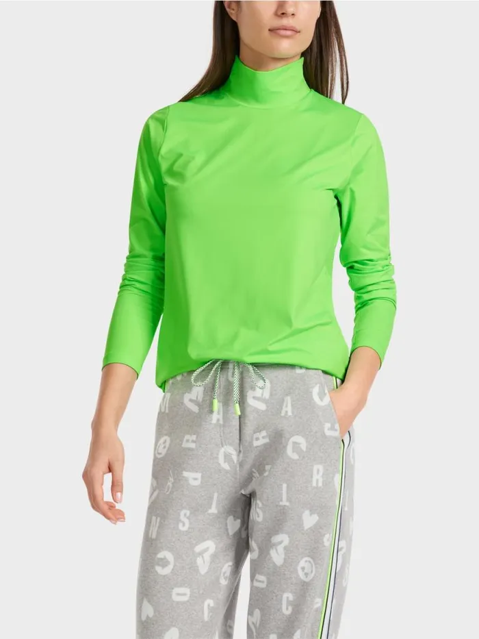 Damen Marc Cain Shirts and Tops Krpernahes LangarmShirt Bright Shocking Green