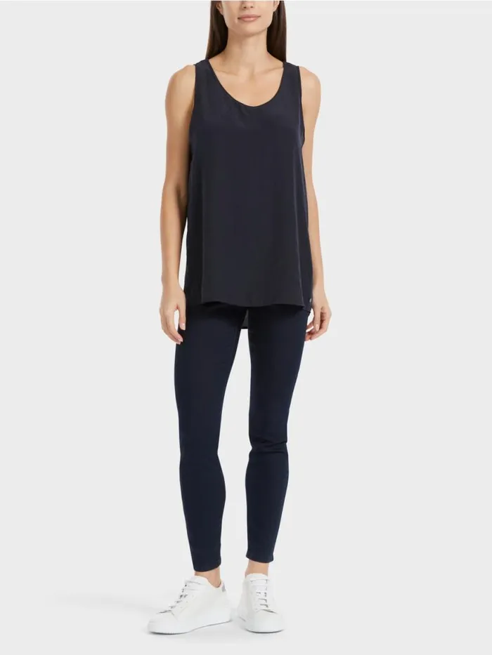 Damen Marc Cain Shirts and Tops Leichtes rmelloses Top Midnight Blue