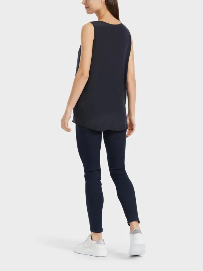 Damen Marc Cain Shirts and Tops Leichtes rmelloses Top Midnight Blue