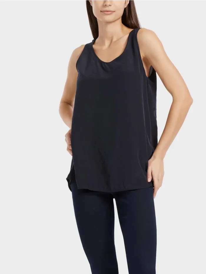 Damen Marc Cain Shirts and Tops Leichtes rmelloses Top Midnight Blue