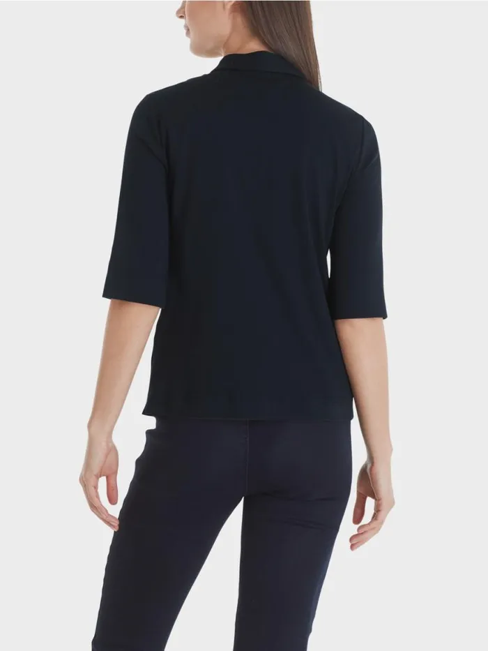 Damen Marc Cain Shirts and Tops Poloshirt Aus Baumwolle Midnight Blue