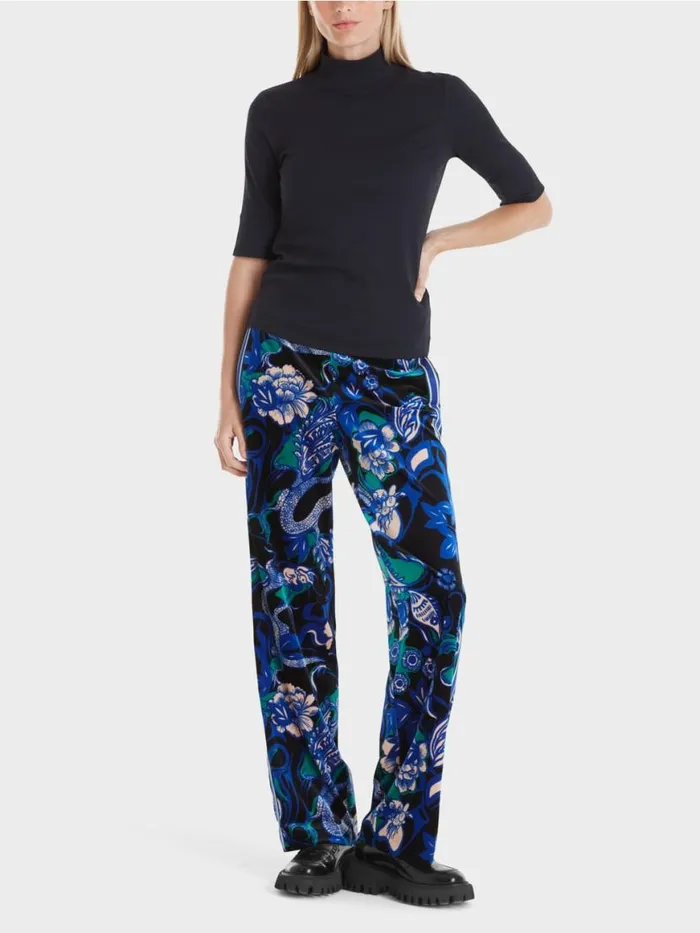 Damen Marc Cain Shirts and Tops Shirt Mit Stehkragen Und rmel Midnight Blue