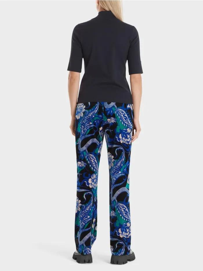 Damen Marc Cain Shirts and Tops Shirt Mit Stehkragen Und rmel Midnight Blue