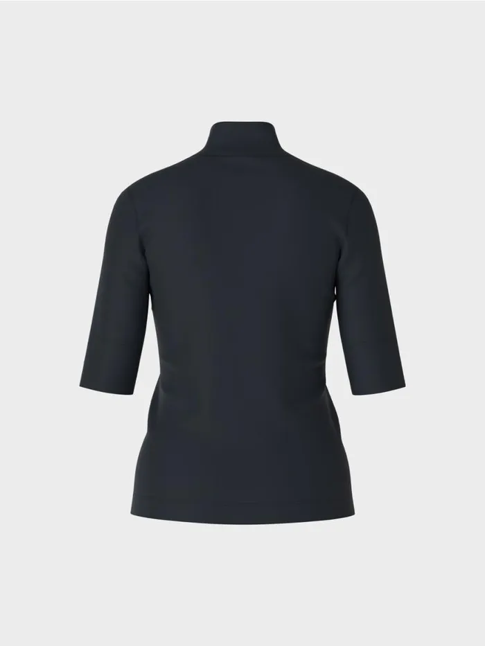 Damen Marc Cain Shirts and Tops Shirt Mit Stehkragen Und rmel Midnight Blue