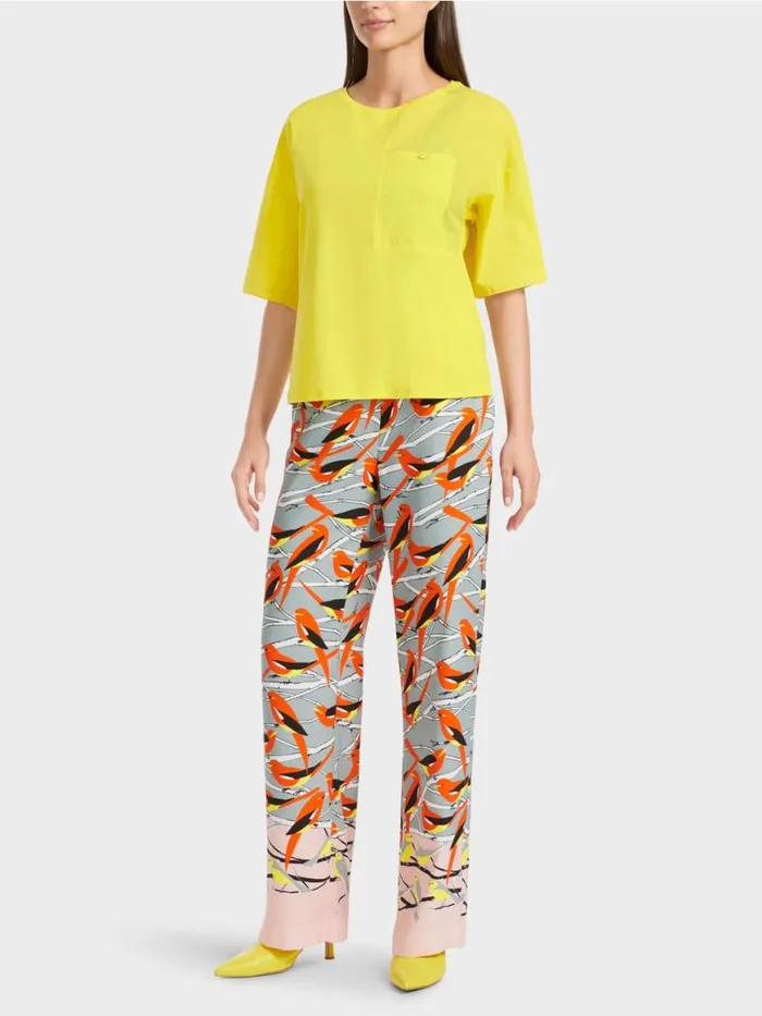 Damen Marc Cain Shirts and Tops TShirt Mit Brusttasche Soft Lemon