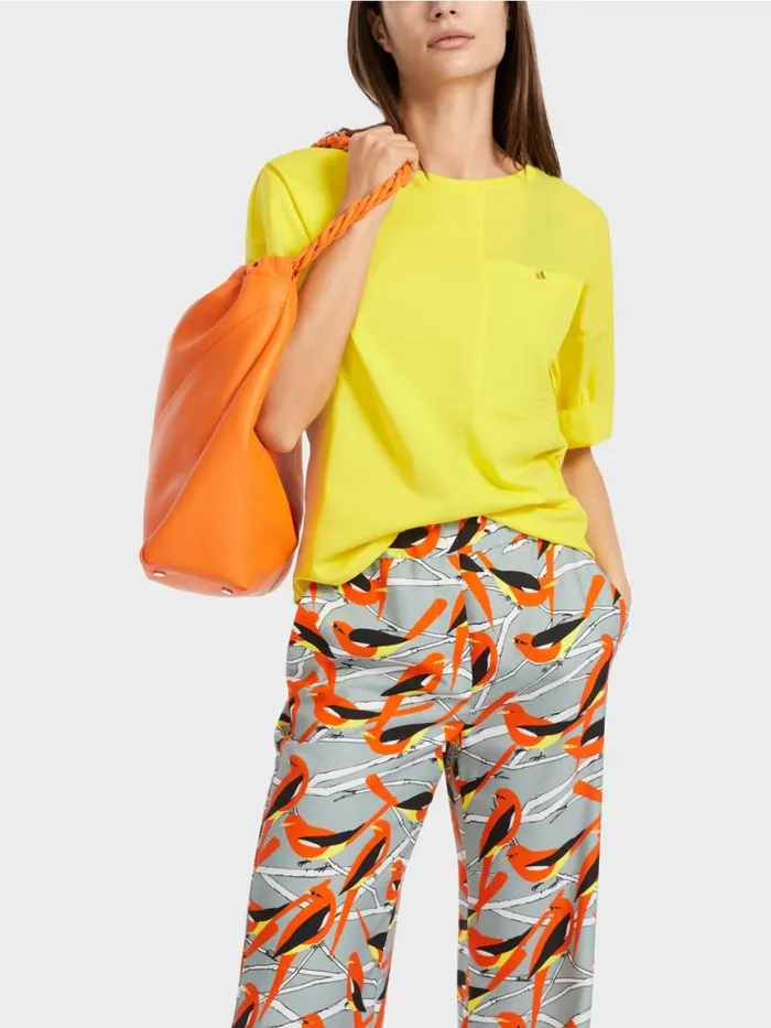 Damen Marc Cain Shirts and Tops TShirt Mit Brusttasche Soft Lemon