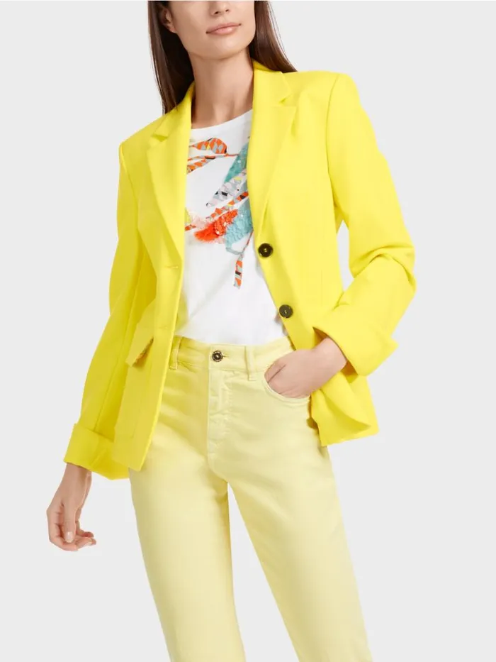 Damen Marc Cain Shirts and Tops TShirt Mit Bunter VogelApplikation White