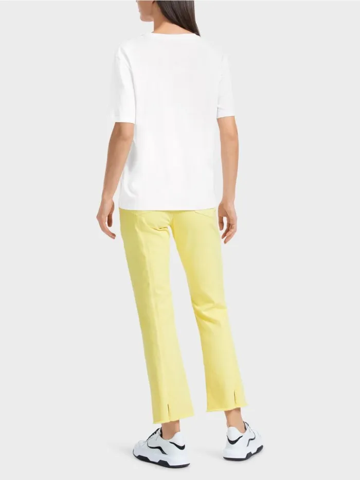 Damen Marc Cain Shirts and Tops TShirt Mit Bunter VogelApplikation White