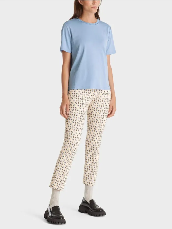 Damen Marc Cain Shirts and Tops TShirt Mit Weitem CrewNeck Dark Summer Sky