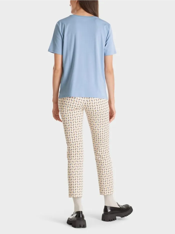 Damen Marc Cain Shirts and Tops TShirt Mit Weitem CrewNeck Dark Summer Sky
