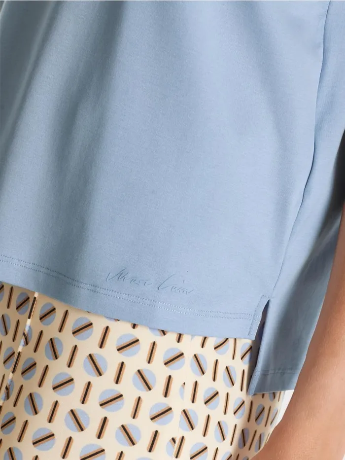 Damen Marc Cain Shirts and Tops TShirt Mit Weitem CrewNeck Dark Summer Sky