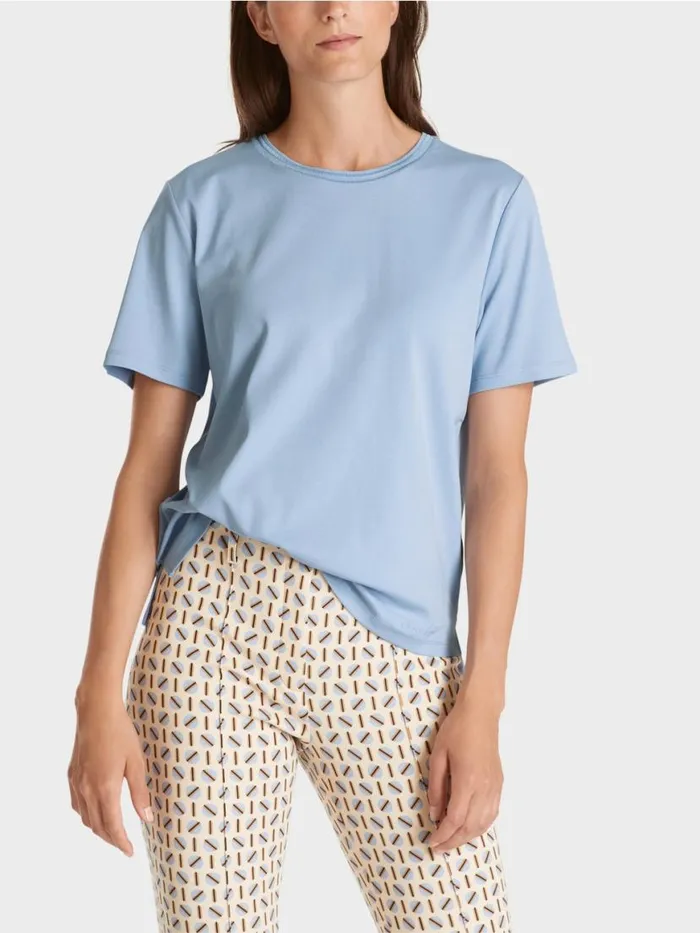 Damen Marc Cain Shirts and Tops TShirt Mit Weitem CrewNeck Dark Summer Sky