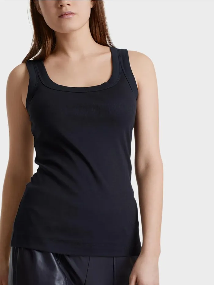 Damen Marc Cain Shirts and Tops Tanktop Aus Feinripp Midnight Blue