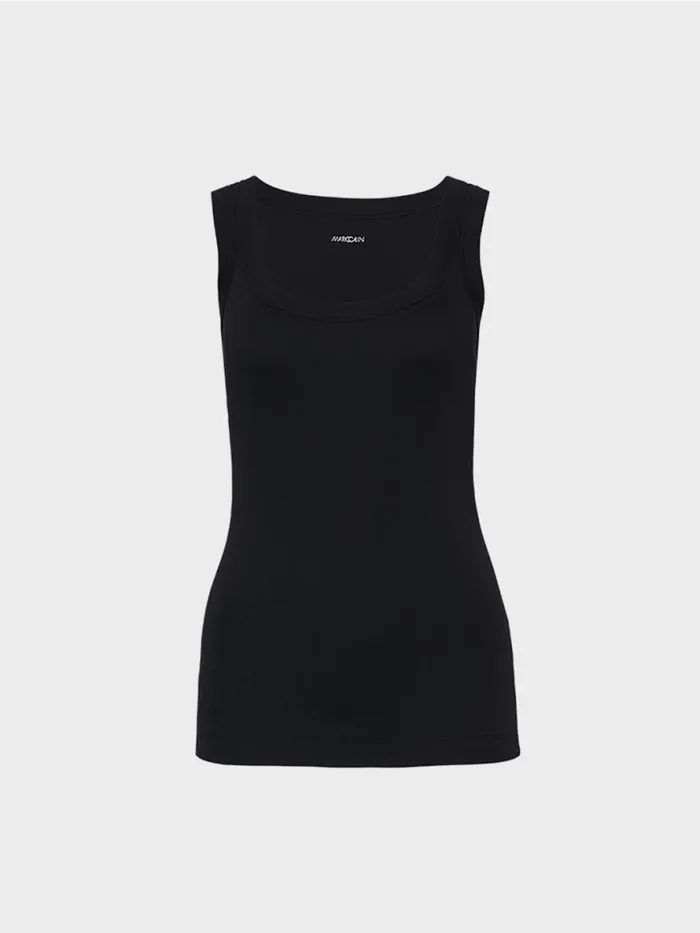 Damen Marc Cain Shirts and Tops Tanktop Aus Feinripp Midnight Blue
