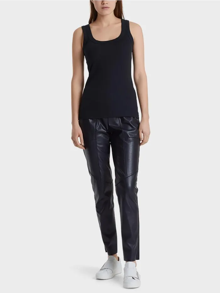 Damen Marc Cain Shirts and Tops Tanktop Aus Feinripp Midnight Blue
