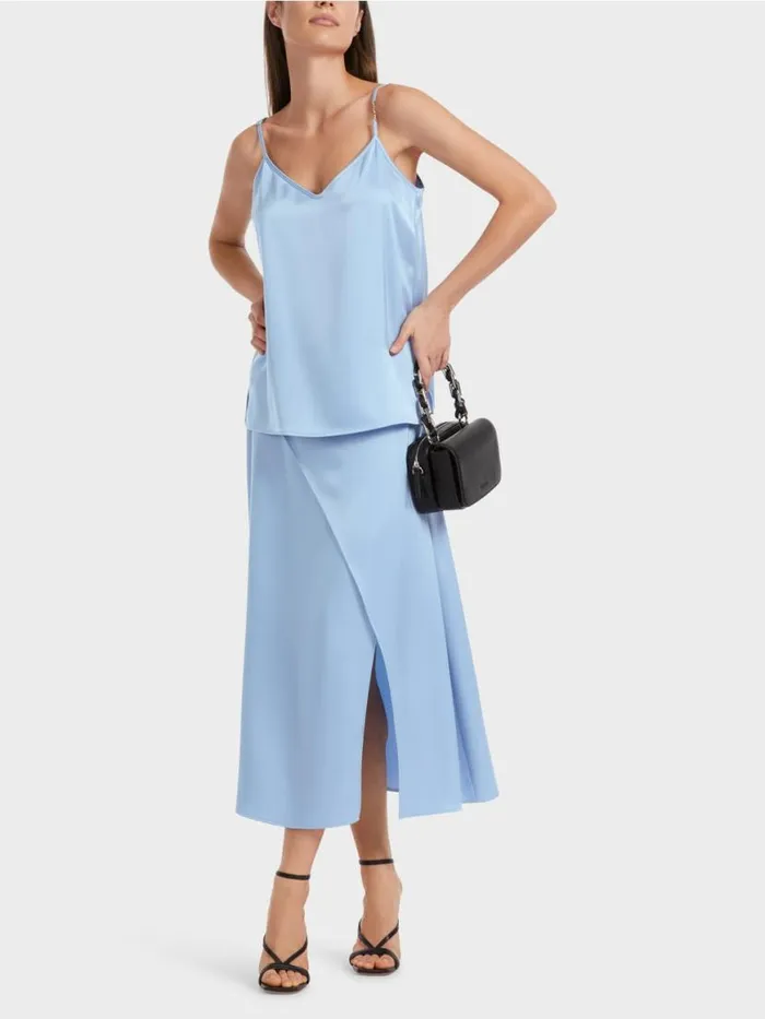 Damen Marc Cain Shirts and Tops Top Mit Schmaler Kette Dark Summer Sky
