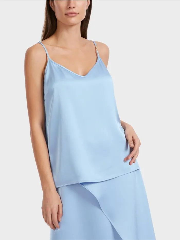Damen Marc Cain Shirts and Tops Top Mit Schmaler Kette Dark Summer Sky