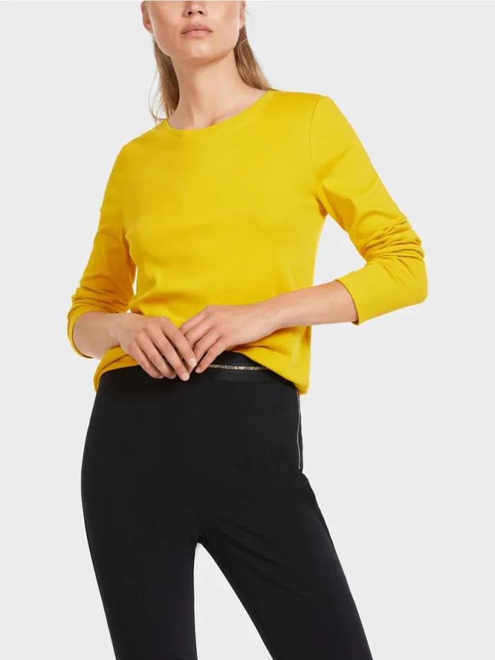 Damen Marc Cain Shirts and Tops Unifarbenes TShirt Corn