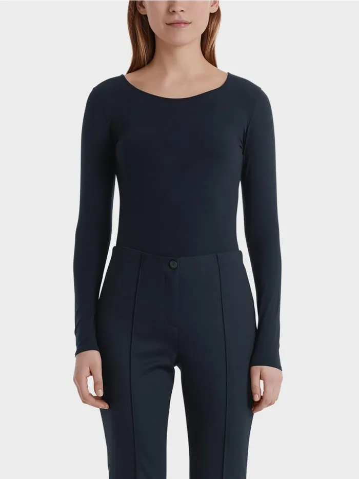 Damen Marc Cain Shirts and Tops Zartes Longsleeve Midnight Blue